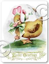 Item 89 Easter Greetings Duckling Plaque
