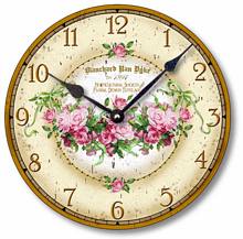 Item C1100 Garland of Pink Roses Wall Clock