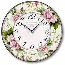 Item C1126 Pink Roses Wall Clock