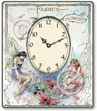 Item C1200 Vintage Victorian Style Flower Fairy Clock