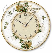 Item C1411 Vintage Style Christmas Clock