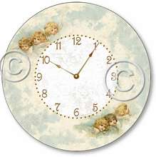 Item C1608 Vintage Style Shabby Chic Angels Clock