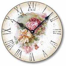Item C1609 Vintage Style Shabby Roses Wall Clock