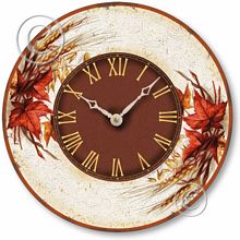 Item C2024 Vintage Style Autumn Leaves Clock