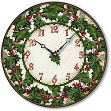 Item C2310 Christmas Holly Wall Clock