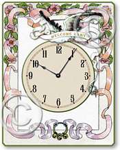 Item C5027 Vintage Victorian Style Stork Baby Nursery Clock