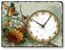 Item C5050 Vintage Style Birds Tabletop Clock