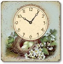 Item C6024 Vintage Style Bird's Nest Tabletop Clock