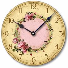Item C6032 Shabby Chic Pink Roses Wall Clock
