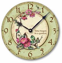 Item C7003 Vintage Style Wall Clock - Time Began in a Garden
