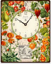Item C7162 Antique Style Botanical Journal Wall Clock