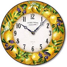 Item C8031 Yellow Italian Style Olives and Lemons Clock