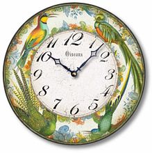 Item C8215 Vintage Style Exotic Birds Clock