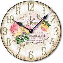 Item C8255 Vintage Style Rose Perfume Label Wall Clock