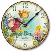 Item C8357 Spring Flowers Wall Clock