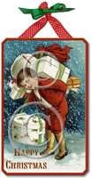 Item 09169 Vintage Victorian Style Christmas Sign Plaque