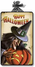 Item 10012 Vintage Style Halloween Witch Plaque