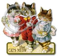 Item 10064 Vintage 50s Style Kittens Plaque