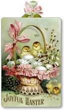 Item 735 Vintage Victorian Style Easter Basket Sign Plaque