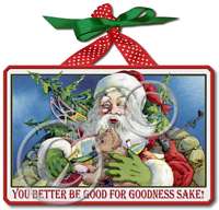 Item 7705 Vintage Victorian Style Be Good Santa Plaque