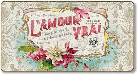 Item 10617 Vintage Style Perfume Label Sign