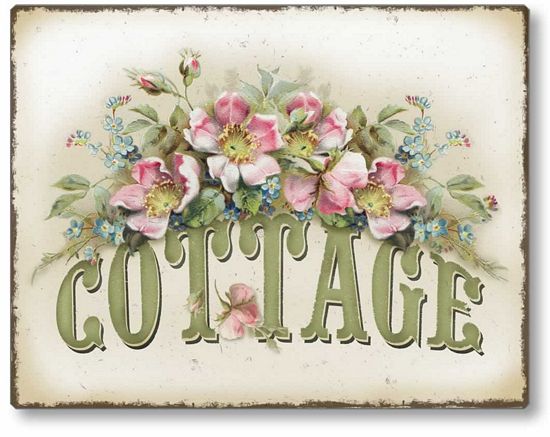 Item 1109 Vintage Style Rose Cottage Sign