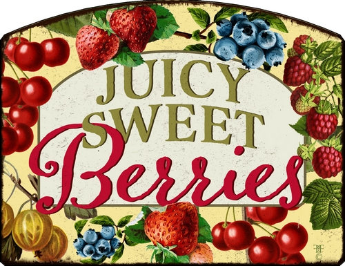 Item 28339 Vintage Style Mixed Berries Sign