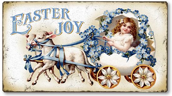 Item 3148 Vintage Style Easter Lambs Sign