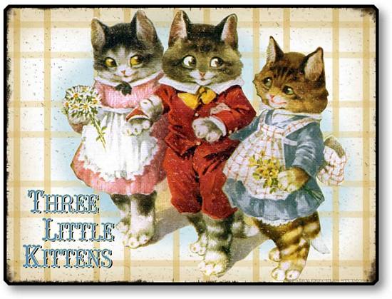 Item 90055 Vintage Style Three Kittens Sign