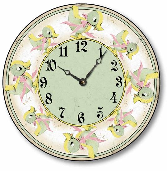 Item C1701 Baby Nursery Vintage Style Duck Wall Clock