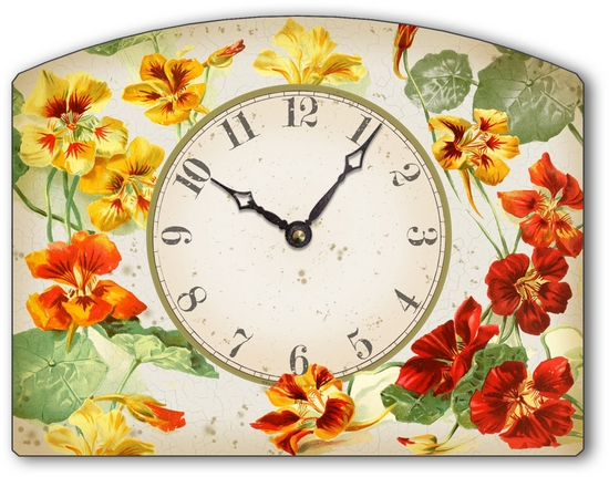 Item C32728 Sunny Nasturtiums Tabletop Clock
