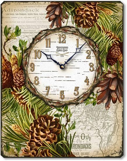 Item C3631 Antique Style Adirondack Mountains Rustic Wall Clock