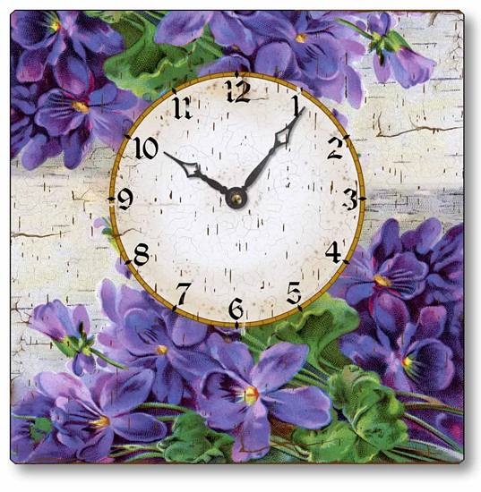 Item C4002 Victorian Purple Violets Wall Clock