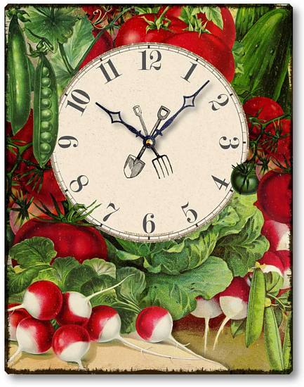 Item C4137 Vintage Style Vegetable Kitchen Wall Clock