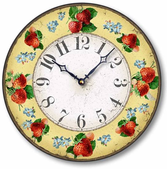 Item C6036 Vintage Style Strawberry Kitchen Wall Clock