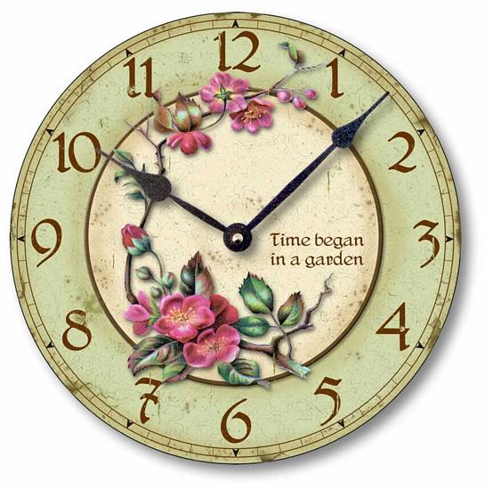 Item C7003  Time Began in a Garden Wall Clock