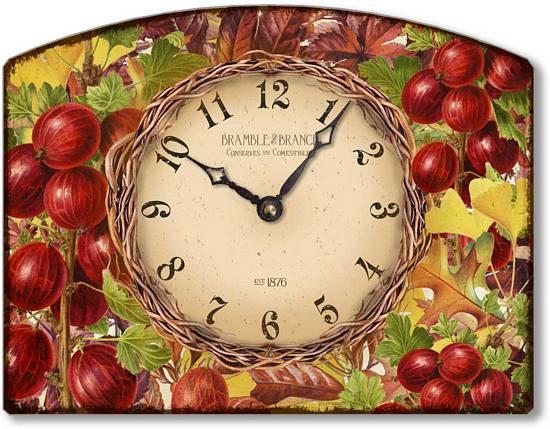 Item C720 Tabletop Autumn Leaves & Berries Clock