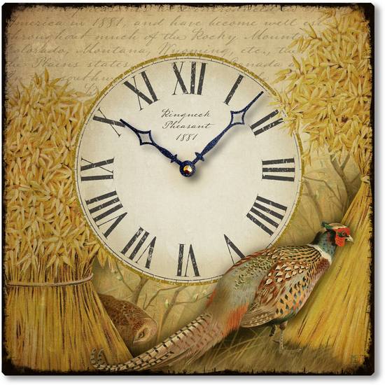 Item C73000 Antique Style Pheasant Clock
