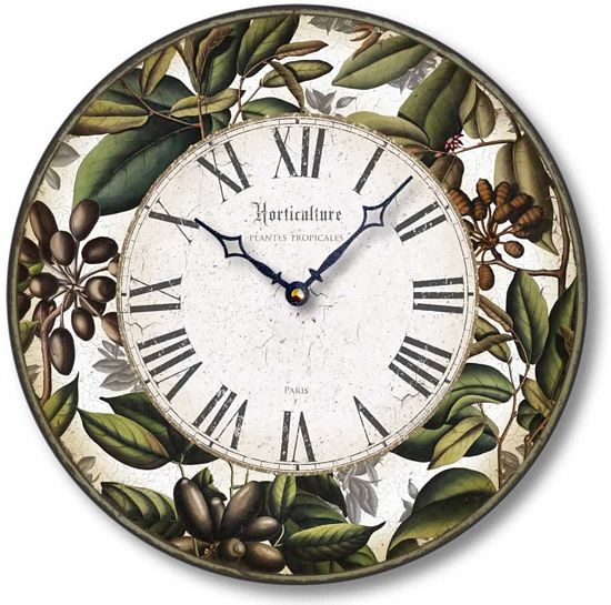 Item C8204 Waxy Green Leaves and Berries Wall Clock
