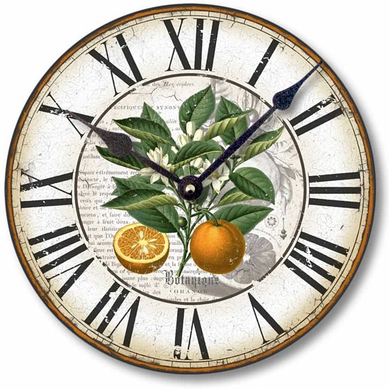 Item C8207 Botanical Oranges Wall Clock