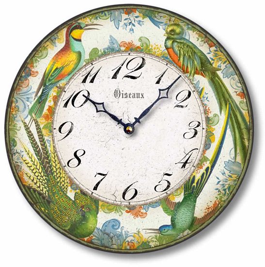 Item C8215 Exotic Birds Wall Clock