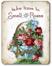 Item 05001 Victorian Basket of Pink Roses Sign