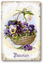 Item 112707 Pansies in Basket Plaque