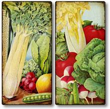 Item 3200 Garden Vegetables Plaques Set of 2