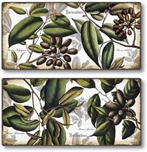 Item 8204 Set of 2 Botanical Leaves Plaques