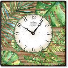 Item C2115 Square Tropical Leaves Wall Clock