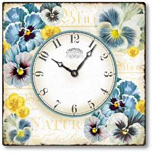 Item C2500 Square Pansies Wall Clock