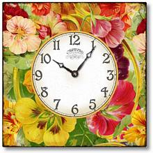 Item C2501 Square Nasturtiums Wall Clock