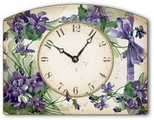 Item C32727 Romantic Violets Tabletop Clock