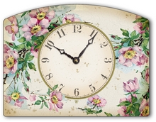 Item C32730 Graceful Pink Roses Tabletop Clock
